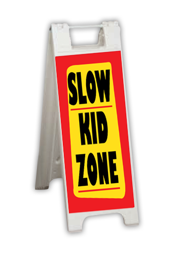 A Frame and Rigid Sign Kit-White 12"W x 24"H 