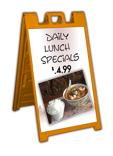 A Frame and PVC Sign Kit-Orange 24"W x 36"H 