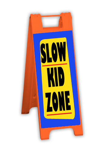 A Frame and PVC Sign Kit-Orange 12"W x 24"H 