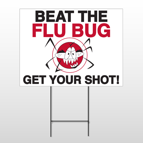 Flu Shot 9 Wire Frame Sign