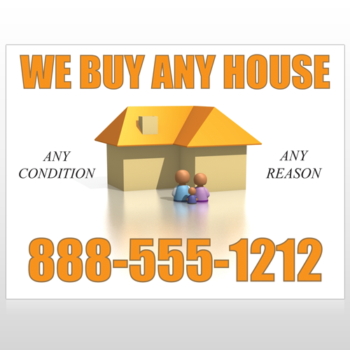 Animated House Family 251 Site Sign