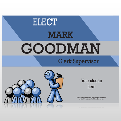 Blue Clerk 282 Custom Sign