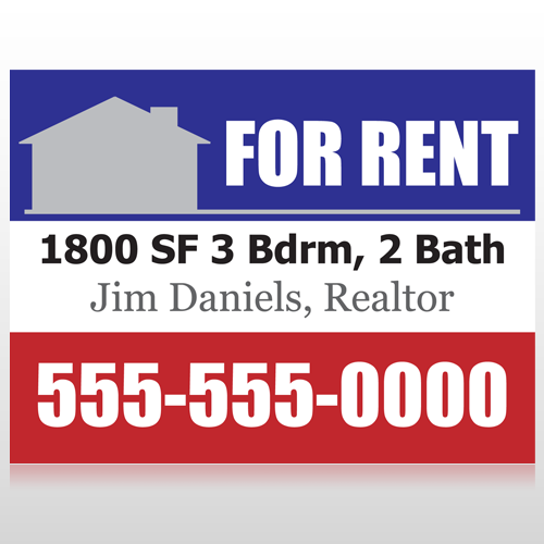 For Rent 123 Custom Sign