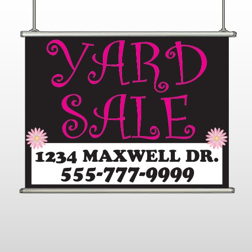 Pink Yard Sale 550  Hanging Banner