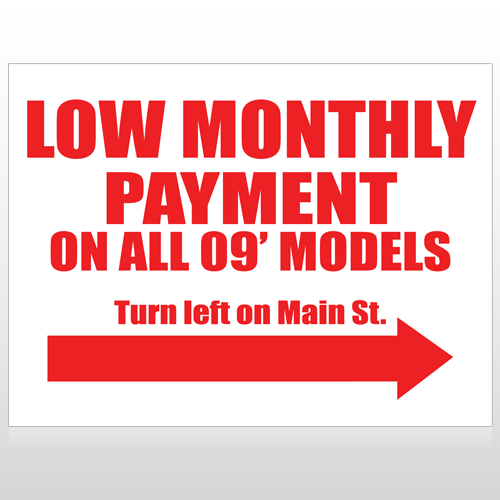 Low Monthly 116 Custom Sign