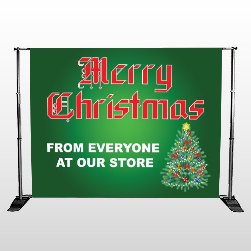 Merry Christmas 29 Pocket Banner  Stand