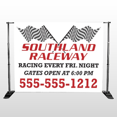 Racetrack 31 Pocket Banner Stand
