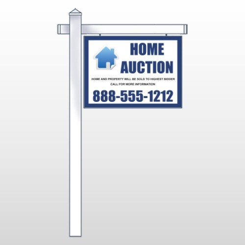 Blue House Auction 253 18"H x 24W Site Sign