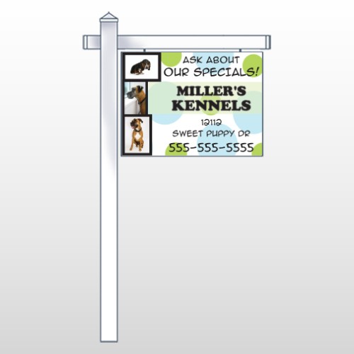 Dog Kennels 300 18"H x 24"W Swing Arm Sign