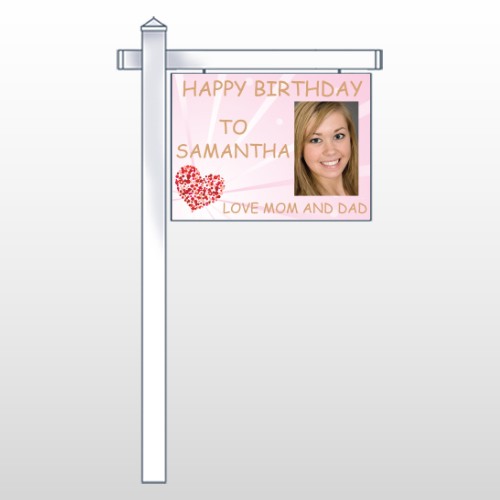 Happy B-Day Marley 10 18"H x 24"W Swing Arm Sign