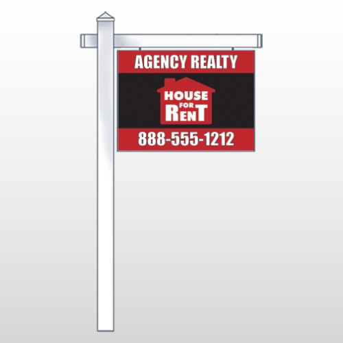 Red House Rent 360 18"H x 24"W Swing Arm Sign