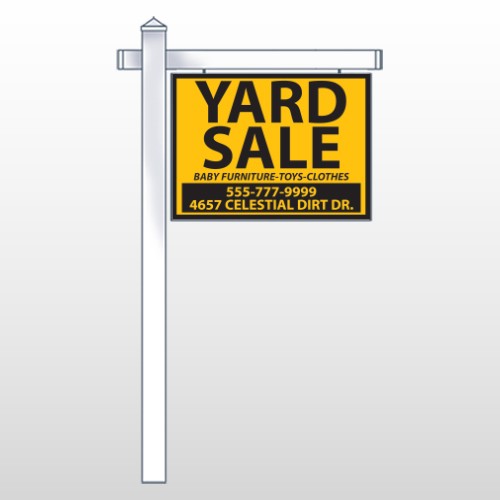 Yellow Black 551 18"H x 24"W Swing Arm Sign