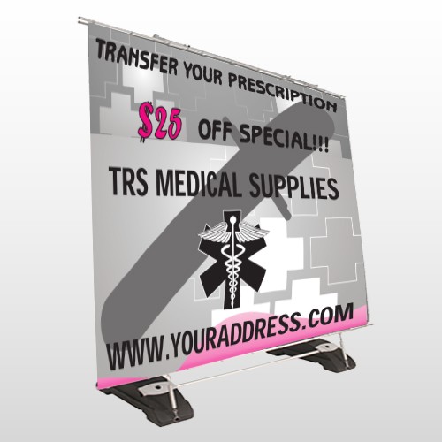 Caduceus Med 503 Exterior  Pocket Banner Stand