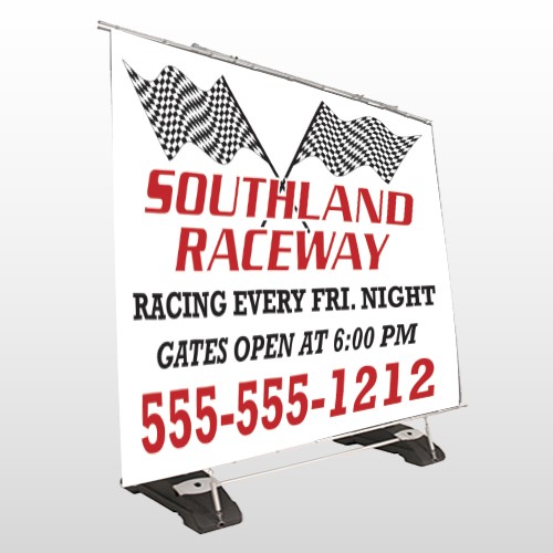 Racetrack 31 Exterior Pocket Banner Stand