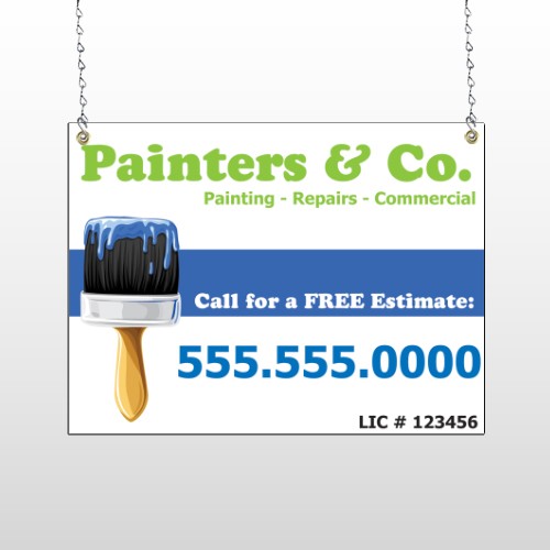 Blue Paint Brush 305 Window Sign