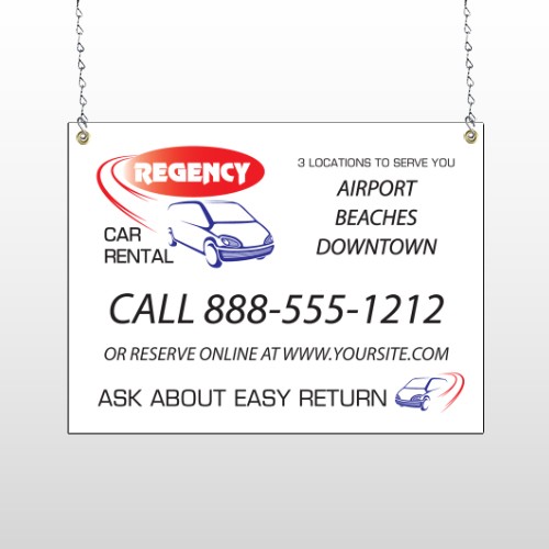 Rental Car 39 Window Sign