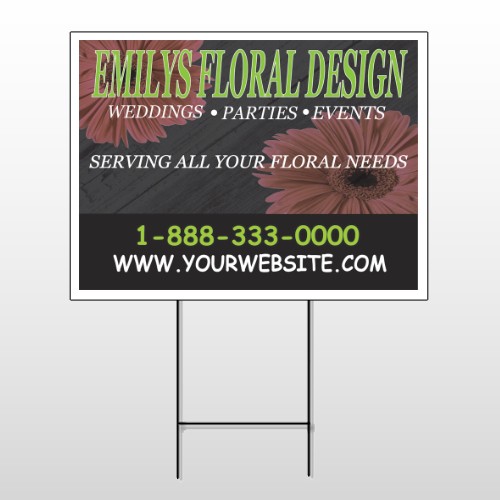 Black And Floral 496 Wire Frame Sign
