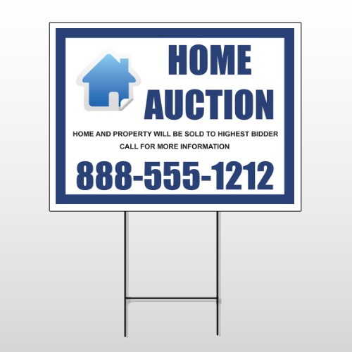 Blue House Auction 253 Wire Frame Sign