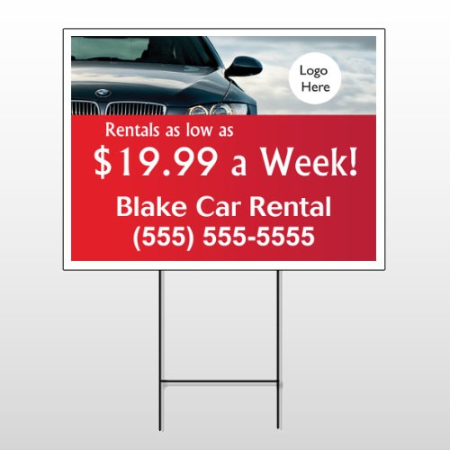 Car Rental 112 Wire Frame Sign