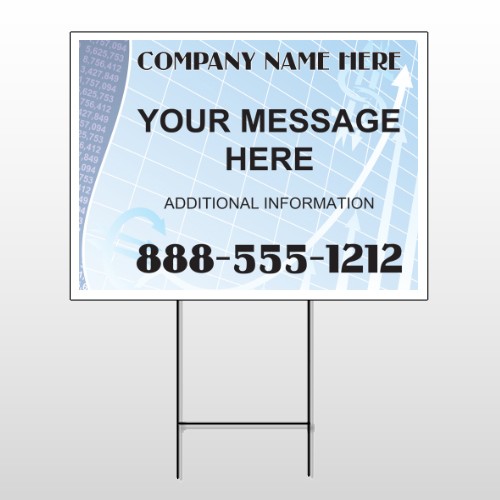 Finance Graph 175 Wire Frame Sign