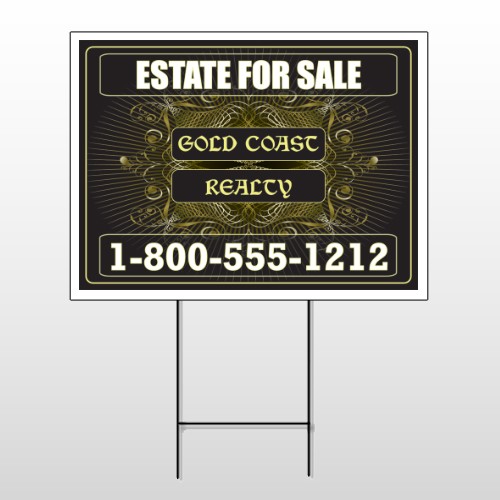 Gold Pin Stripe 655 Wire Frame Sign 