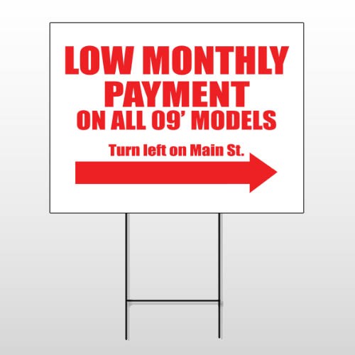 Low Monthly 116 Wire Frame Sign