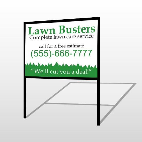 Lawn Busters 91 H-Frame Sign
