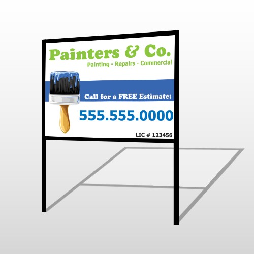 Blue Paint Brush 305 H-Frame Sign