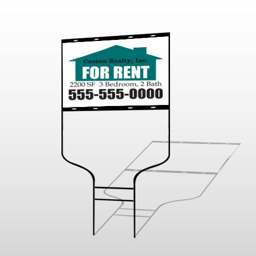 For Rent 125 Round Rod Sign
