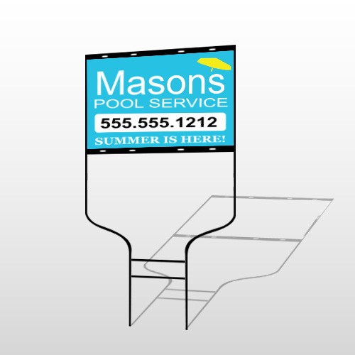 Pool Service 85 Round Rod Sign