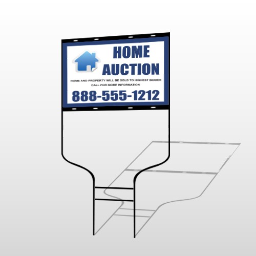 Blue House Auction 253 Round Rod Sign