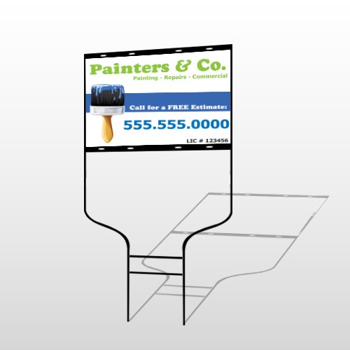 Blue Paint Brush 305 Round Rod Sign