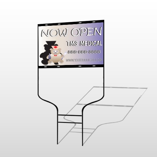 Nurse Bear 504 Round Rod Sign