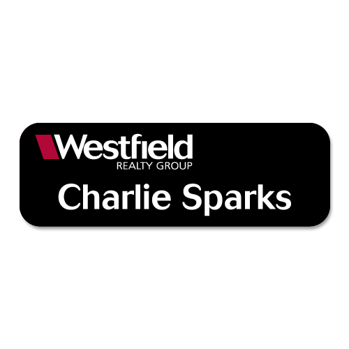 1" x 3" Black Name Badge 