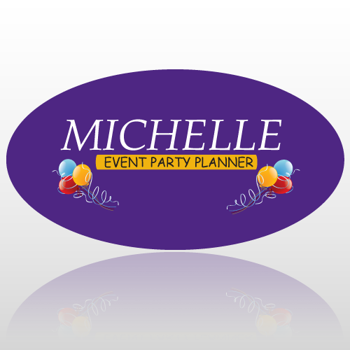 Party 64 Oval Name Badge