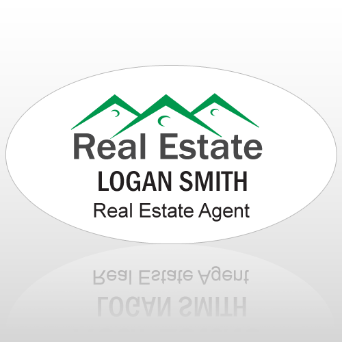 Real Estate 25 Oval Name Badge
