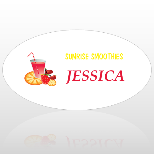 Smooth 51 Oval Name Badge