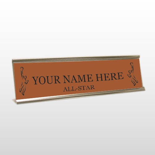 Allstar 24 Engraved Copper/Black Desk Name Plate