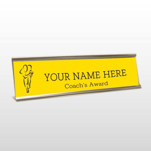 Coach 60 Engraved Yellow/Black Desk Name Plate