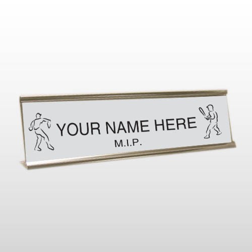 M.I.P. 11 Engraved Stainless/Black Desk Name Plate