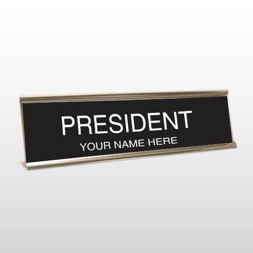 President 41 Engraved Black/White Desk Name Plate