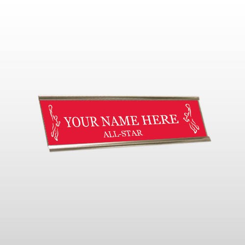Allstar 56 Engraved Red/White Wall Name Plate