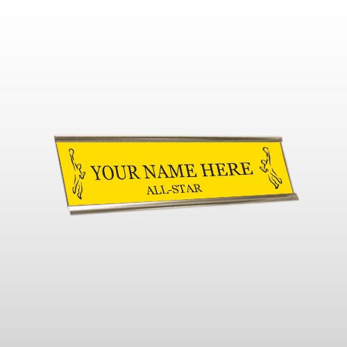 Allstar 64 Engraved Yellow/Black Wall Name Plate