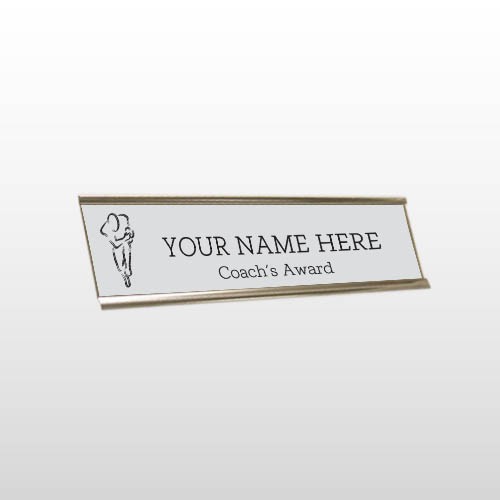 Coach 12 Engraved Stainless/Black Wall Name Plate