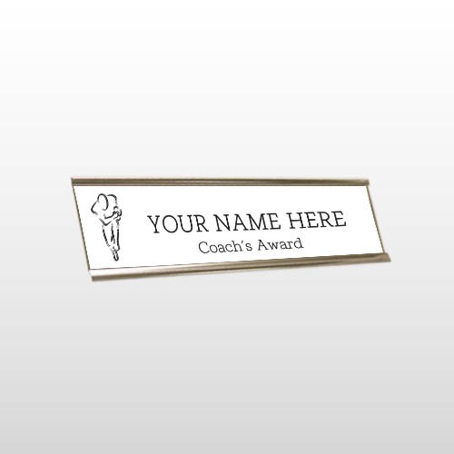 Coach 28 Engraved White/Black Wall Name Plate