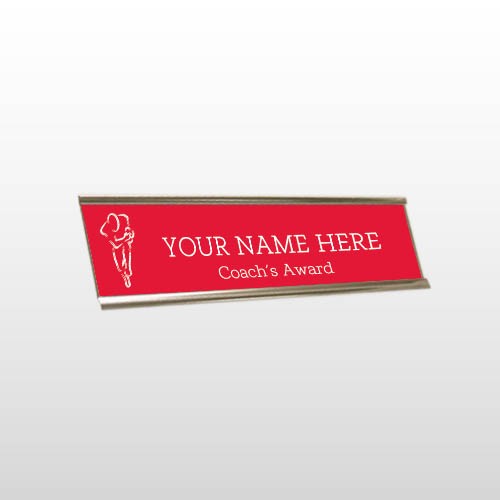 Coach 52  Engraved Red/White Wall Name Plate
