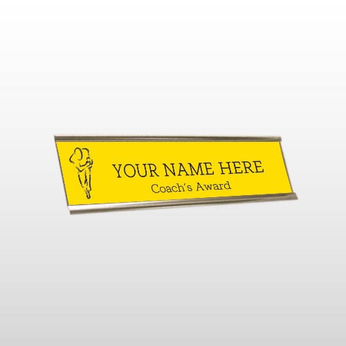 Coach 60 Engraved Yellow/Black Wall Name Plate