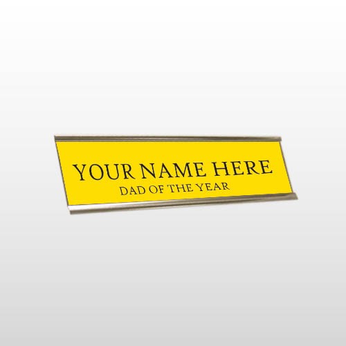 Dad 63 Engraved Yellow/Black Wall Name Plate
