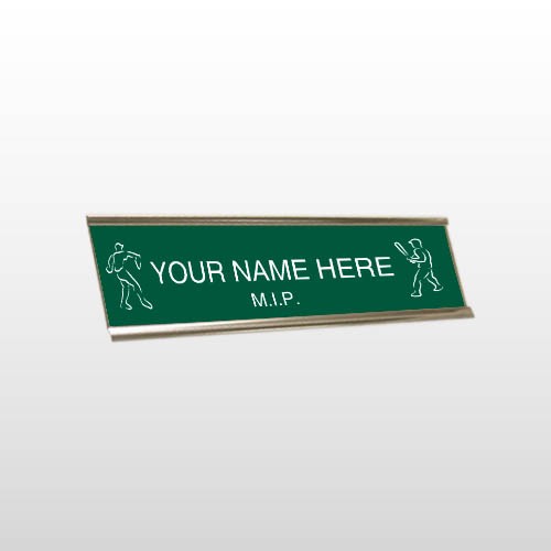 M.I.P. 05 Engraved Green/White Wall Name Plate