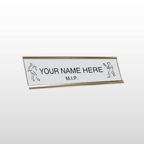 M.I.P. 11 Engraved Stainless/Black Wall Name Plate